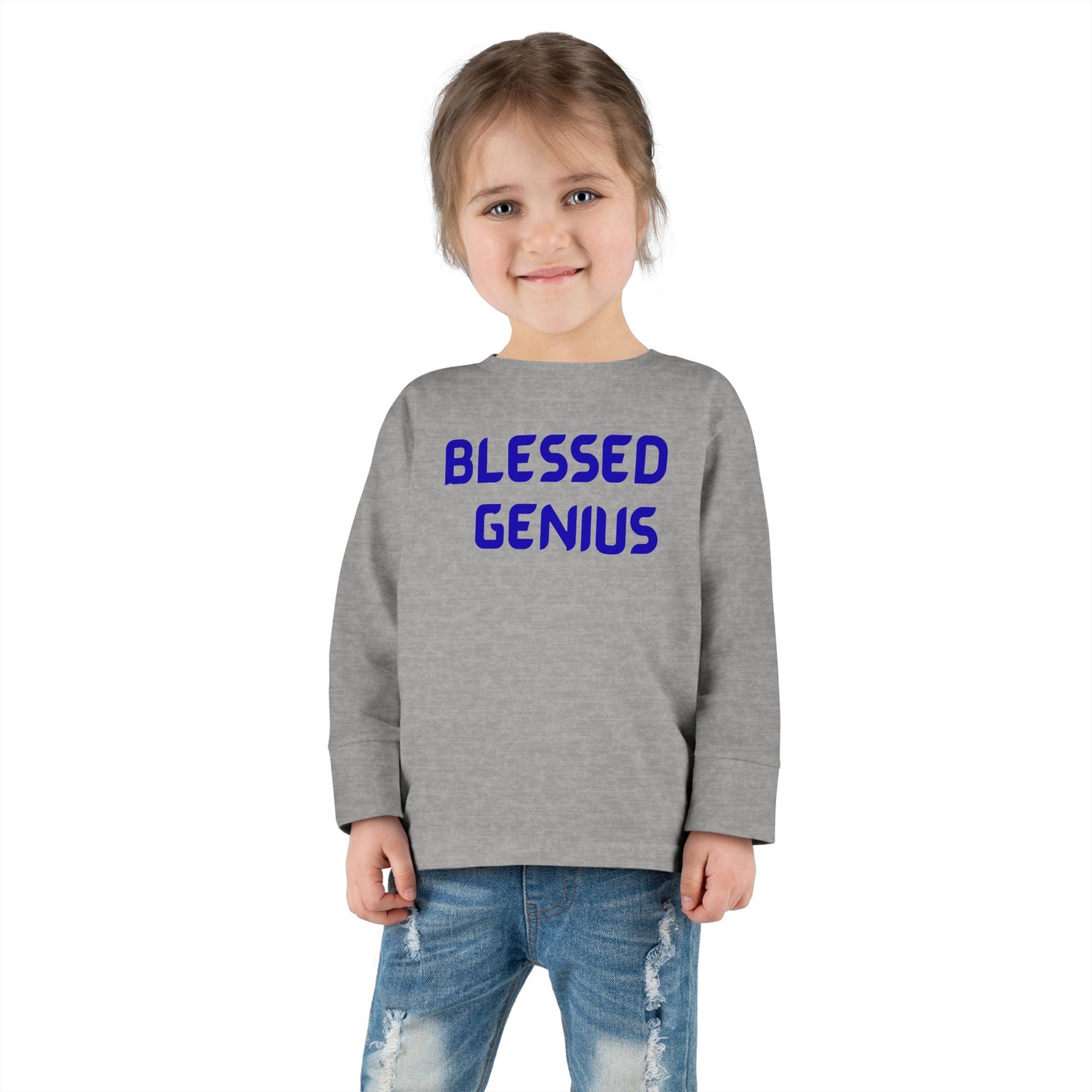 Toddler Long Sleeve Tee - Blessed Genius - Cute Kids Shirt, Toddler Gift, Baby Shower Gift, Birthday Shirt, Inspirational Kids Clothing