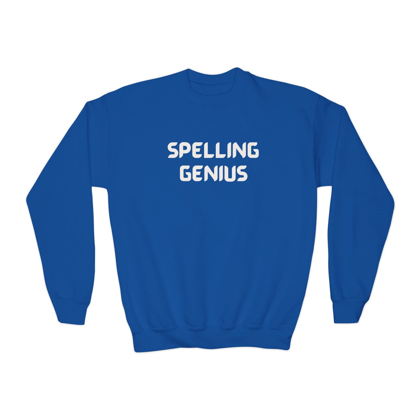 Spelling Genius Youth Crewneck Sweatshirt, Kids Gift, School Spirit, Fun Apparel, Unique Wardrobe Essentials
