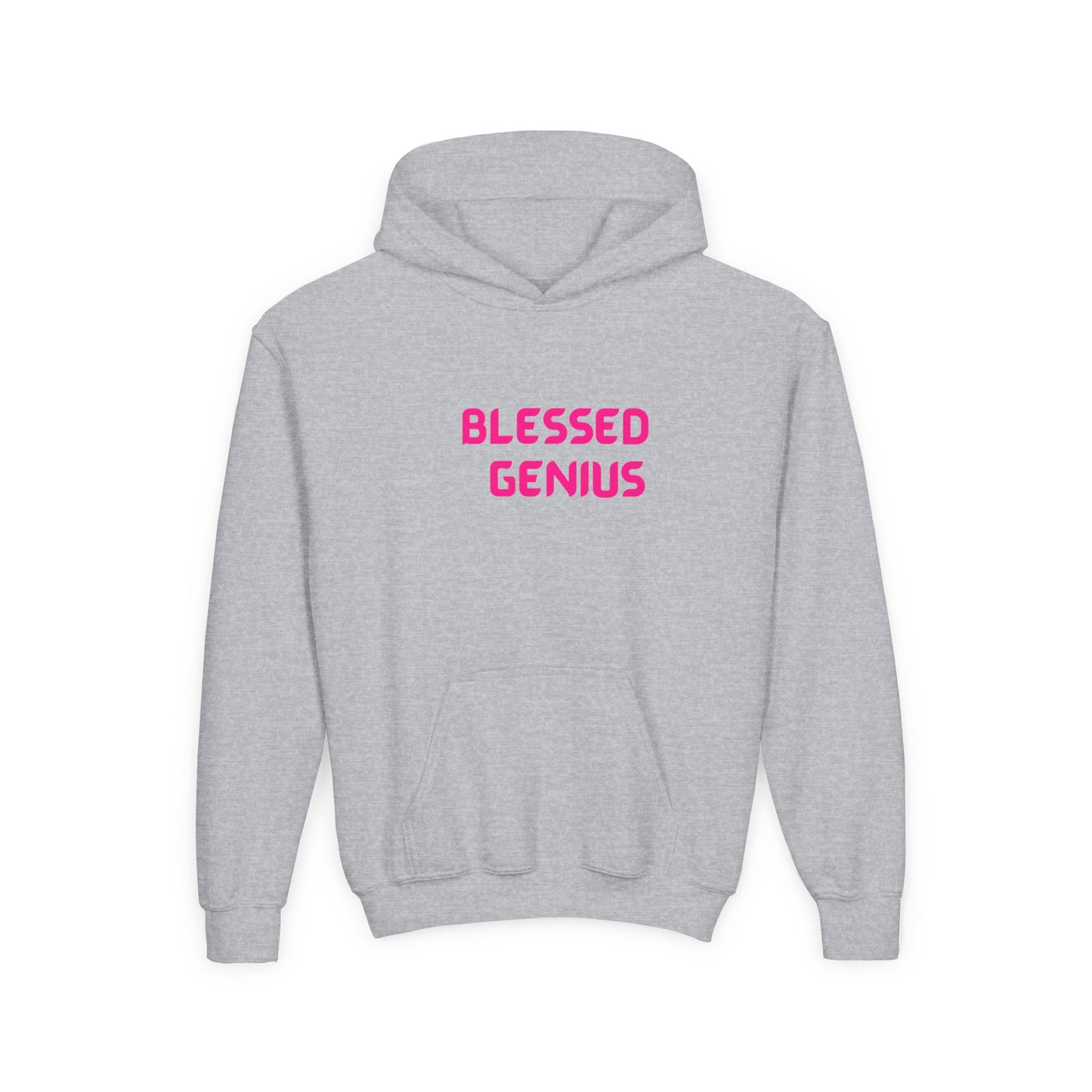 Blessed Genius Youth Hoodie, Inspirational Sweatshirt, Gift for Kids, Motivational Clothing, Cozy Pullover, Everyday Wear