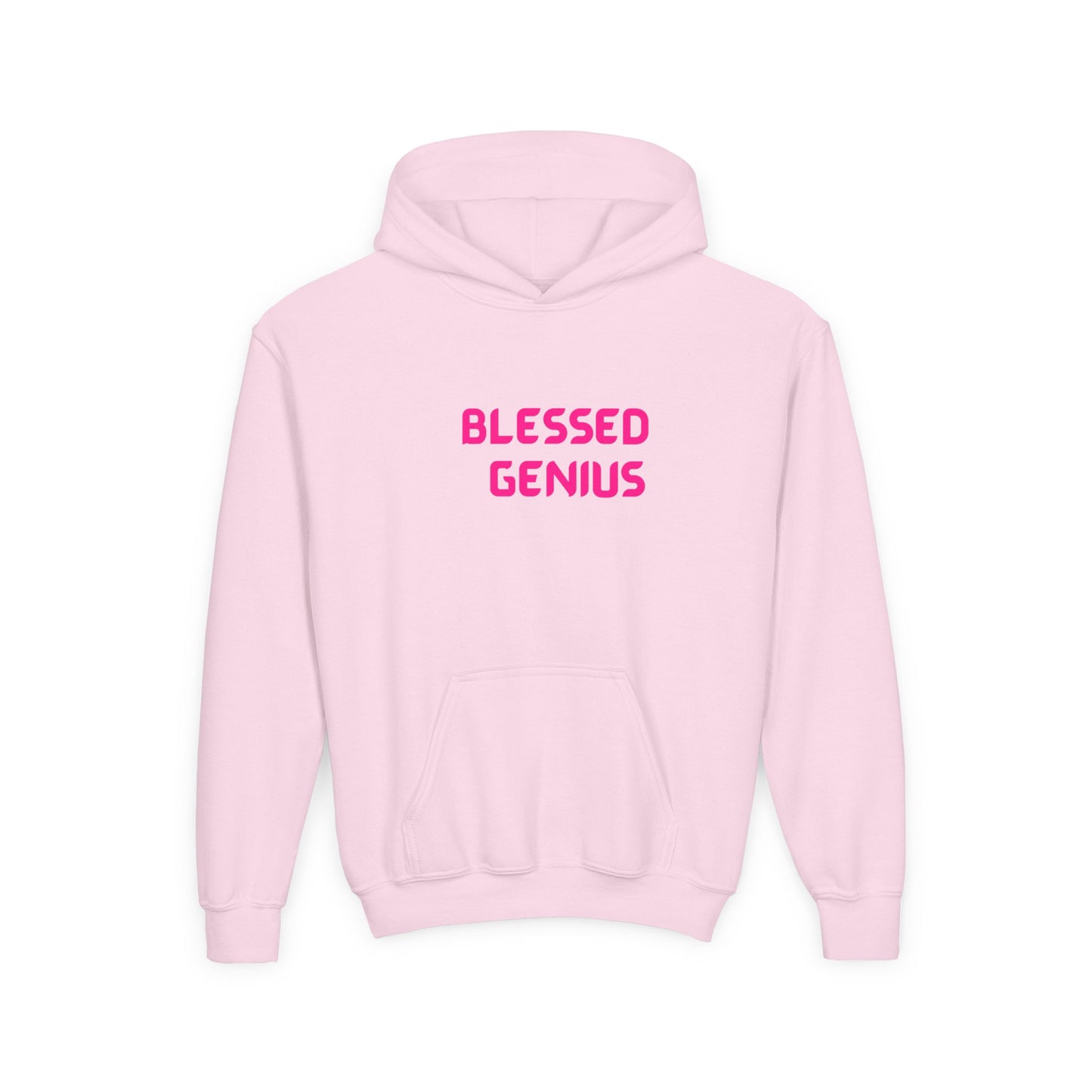 Blessed Genius Youth Hoodie, Inspirational Sweatshirt, Gift for Kids, Motivational Clothing, Cozy Pullover, Everyday Wear