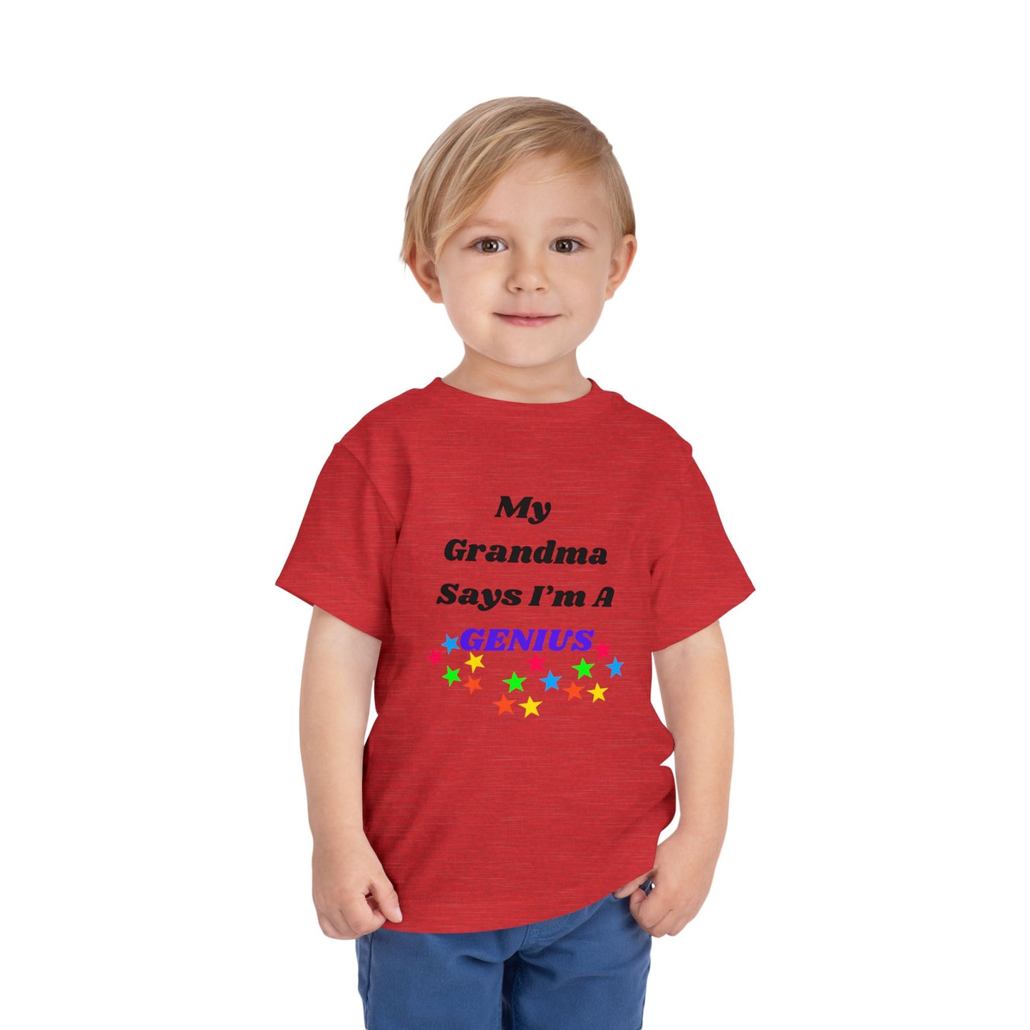 Toddler Short Sleeve Tee My Grandma say's I'm a Genius