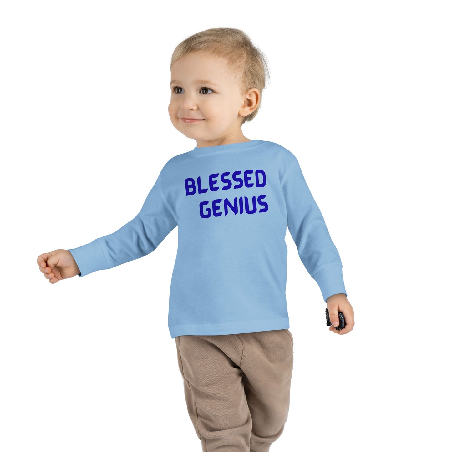Toddler Long Sleeve Tee - Blessed Genius - Cute Kids Shirt, Toddler Gift, Baby Shower Gift, Birthday Shirt, Inspirational Kids Clothing