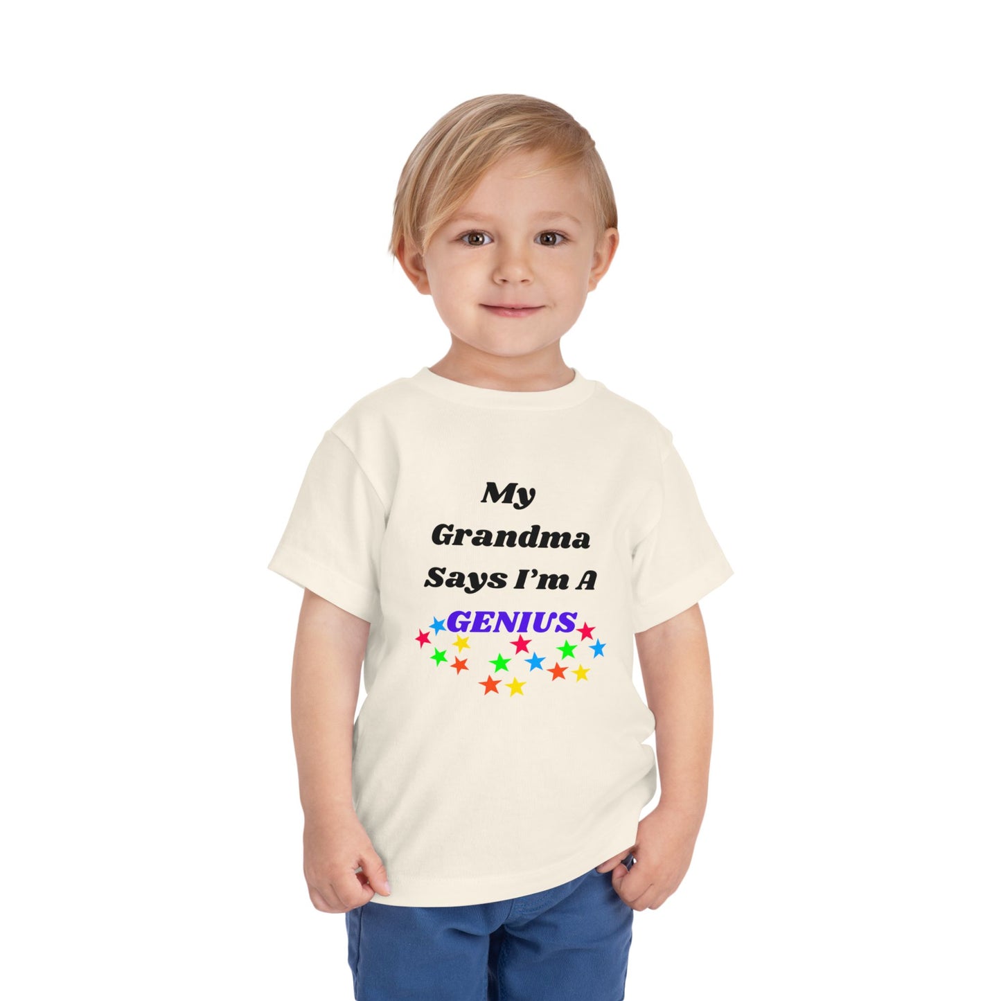 Toddler Short Sleeve Tee My Grandma say's I'm a Genius