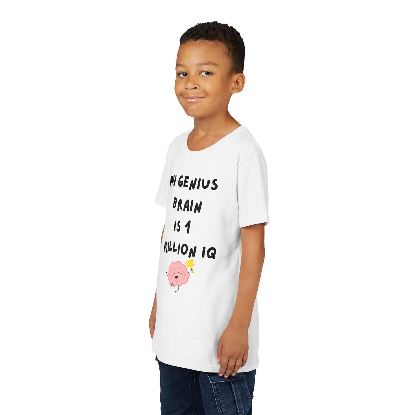 Genius Brain Youth Tee - Cute, Funny Shirt for Kids, Gift for Birthdays, School Events, Summer Fun, Smart Kids Apparel