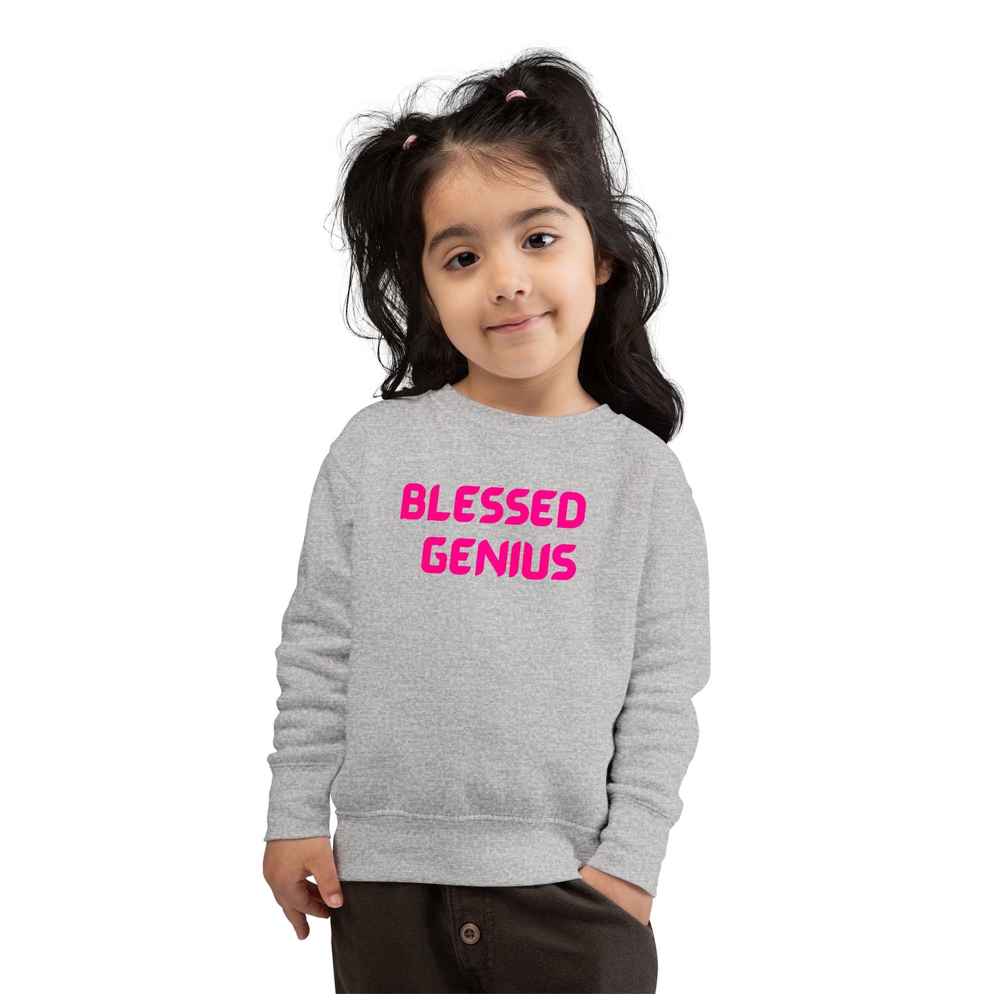 Toddler Sweatshirt - Blessed Genius, Kids Gift, Cute Toddler Apparel, Fun Children Clothes, Baby Shower Present