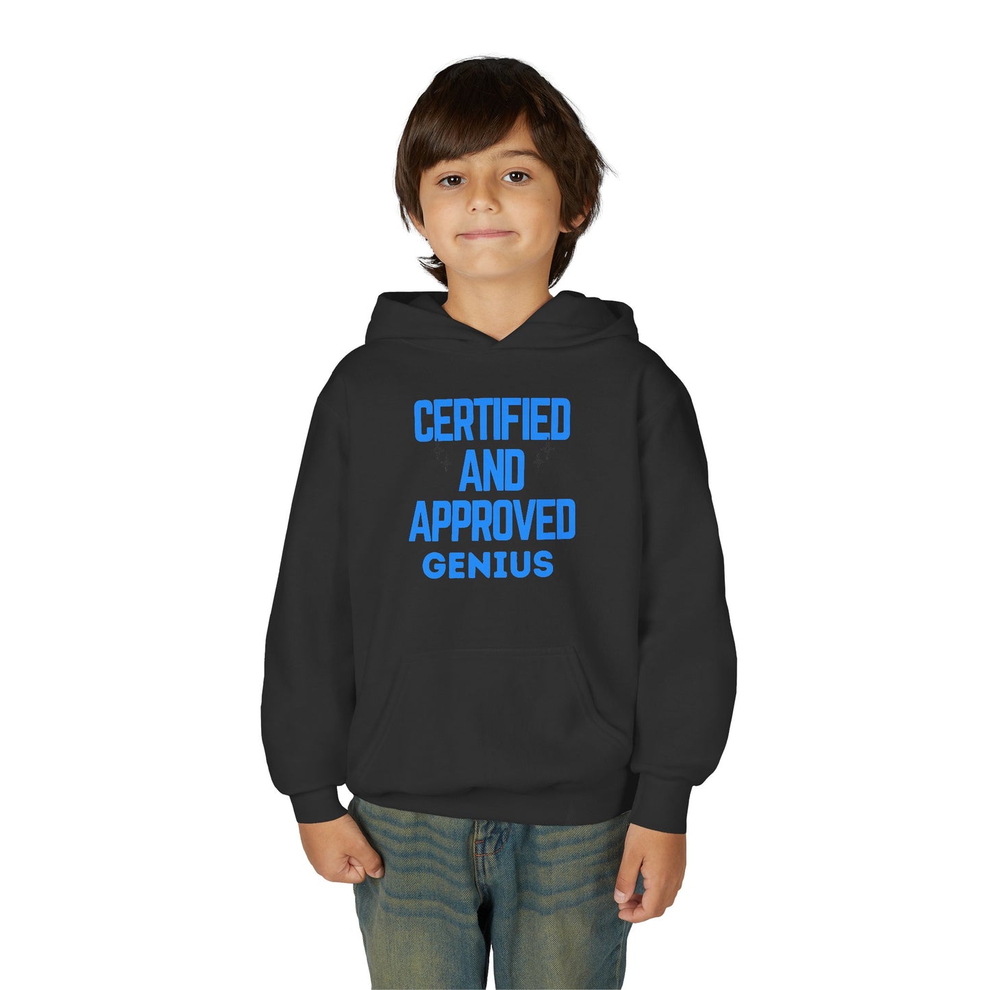 Certified Genius Youth Hoodie, Gift for Kids, Fun Sweatshirt, Approved Hoodie, Back to School, Birthday Gift