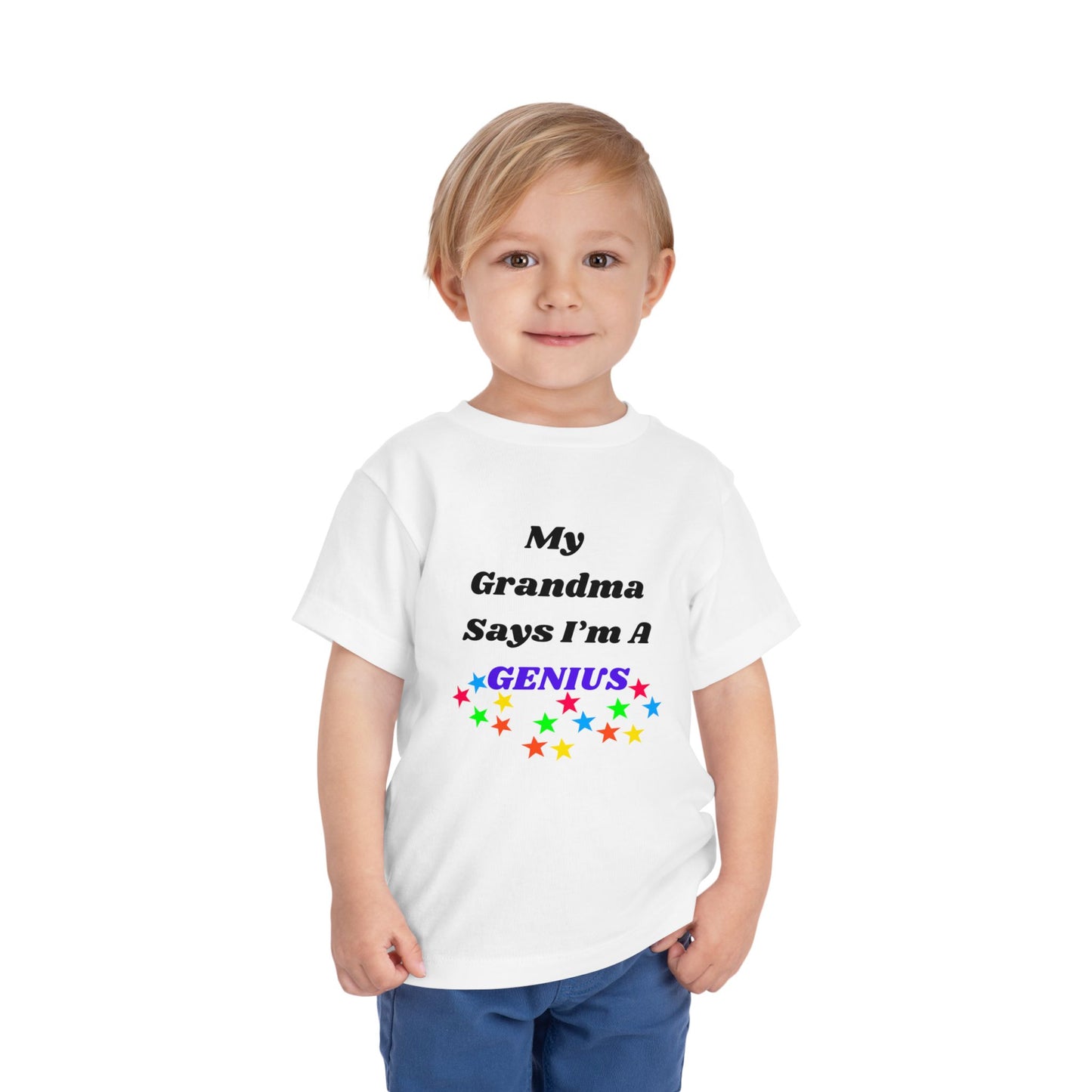 Toddler Short Sleeve Tee My Grandma say's I'm a Genius