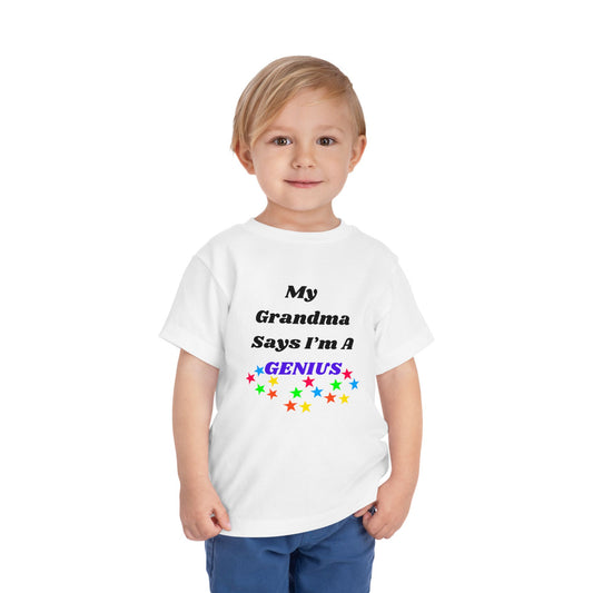 Toddler Short Sleeve Tee My Grandma say's I'm a Genius