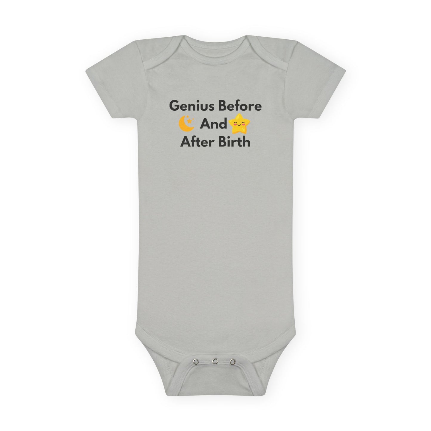Genius before and after birth  Baby Onesie - Funny Infant Bodysuit, Baby Shower Gift, Newborn Sleepwear, Cute Baby Apparel, Unisex Baby Gift