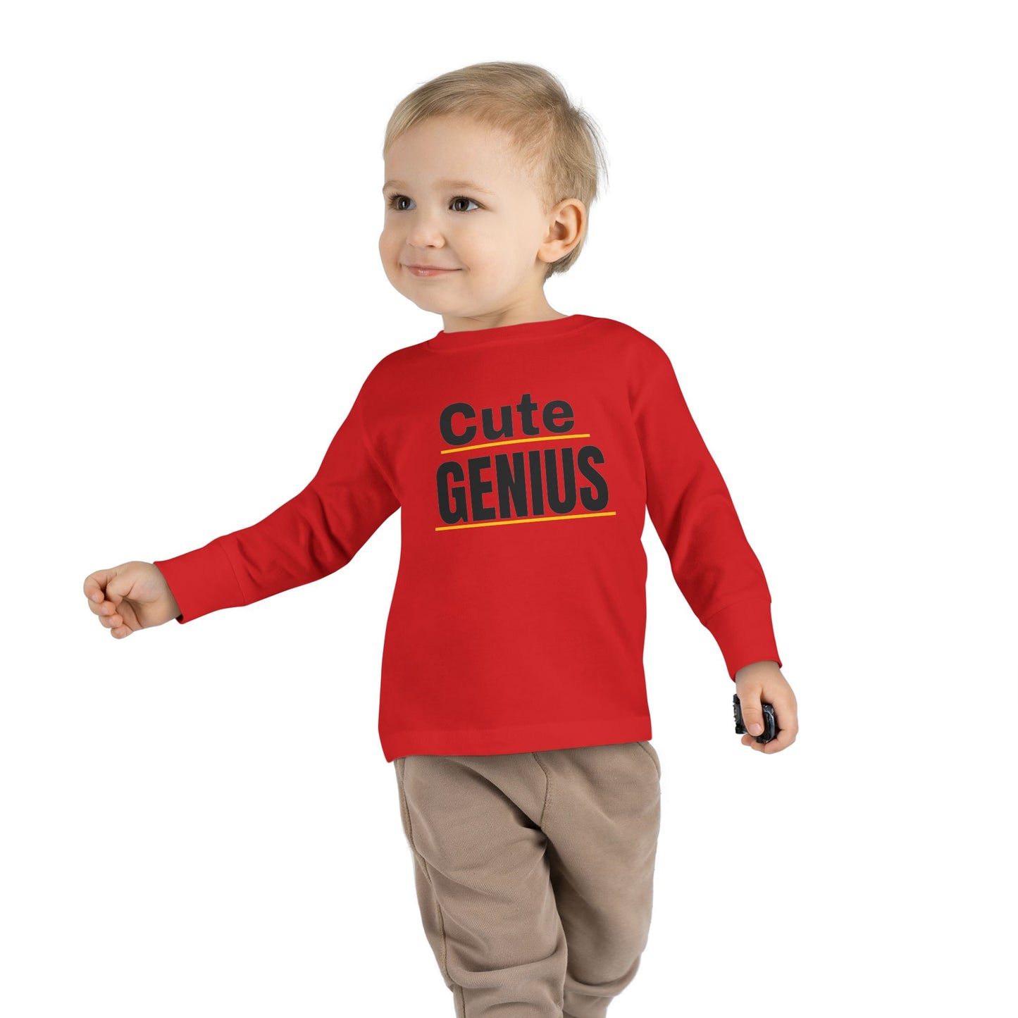 Cute Genius Toddler Long Sleeve Tee - Adorable Kids Shirt for Tiny Trendsetters, Birthday Gift, Baby Shower Present, Everyday Wear