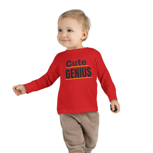 Cute Genius Toddler Long Sleeve Tee - Adorable Kids Shirt for Tiny Trendsetters, Birthday Gift, Baby Shower Present, Everyday Wear
