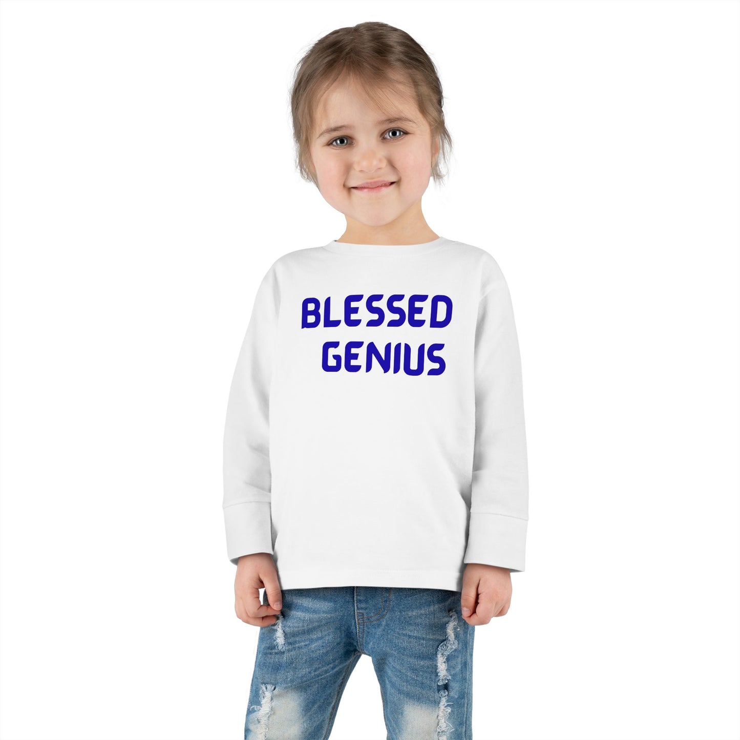 Toddler Long Sleeve Tee - Blessed Genius - Cute Kids Shirt, Toddler Gift, Baby Shower Gift, Birthday Shirt, Inspirational Kids Clothing