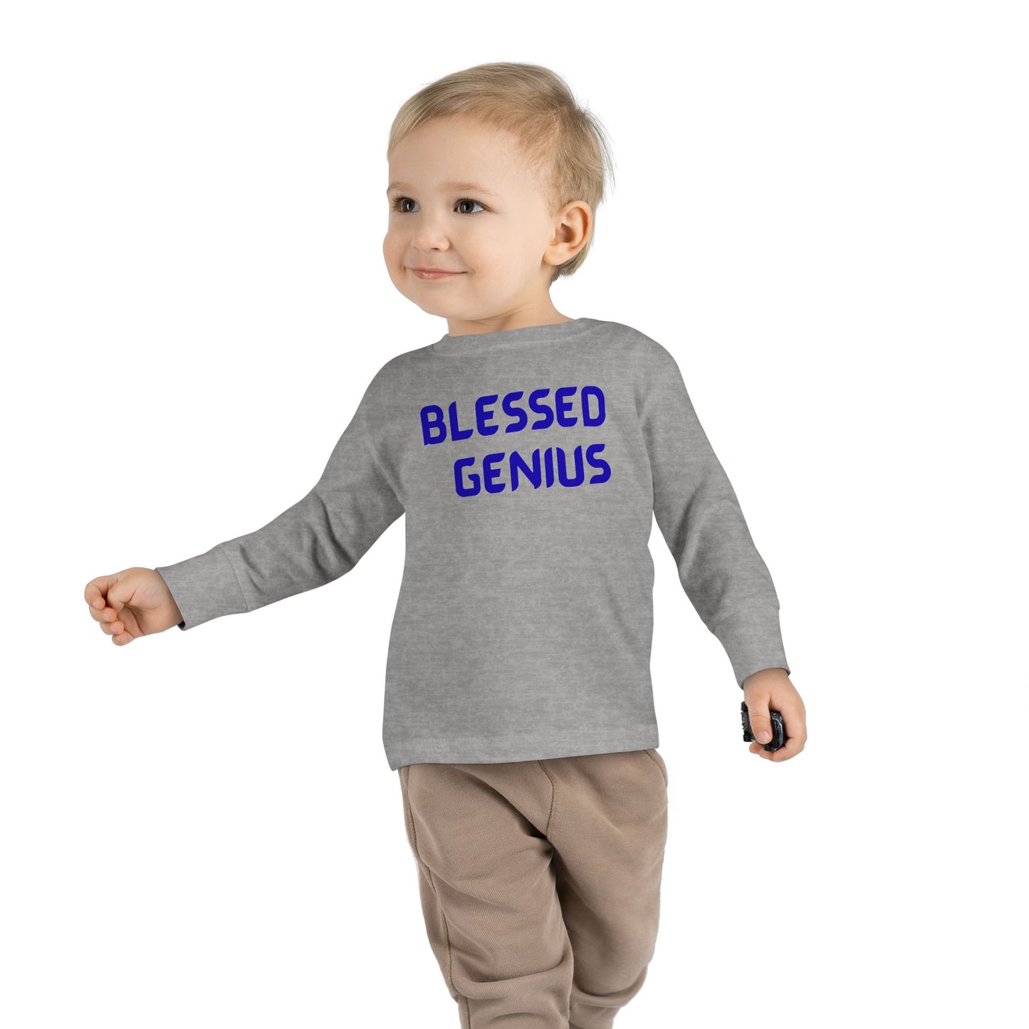 Toddler Long Sleeve Tee - Blessed Genius - Cute Kids Shirt, Toddler Gift, Baby Shower Gift, Birthday Shirt, Inspirational Kids Clothing