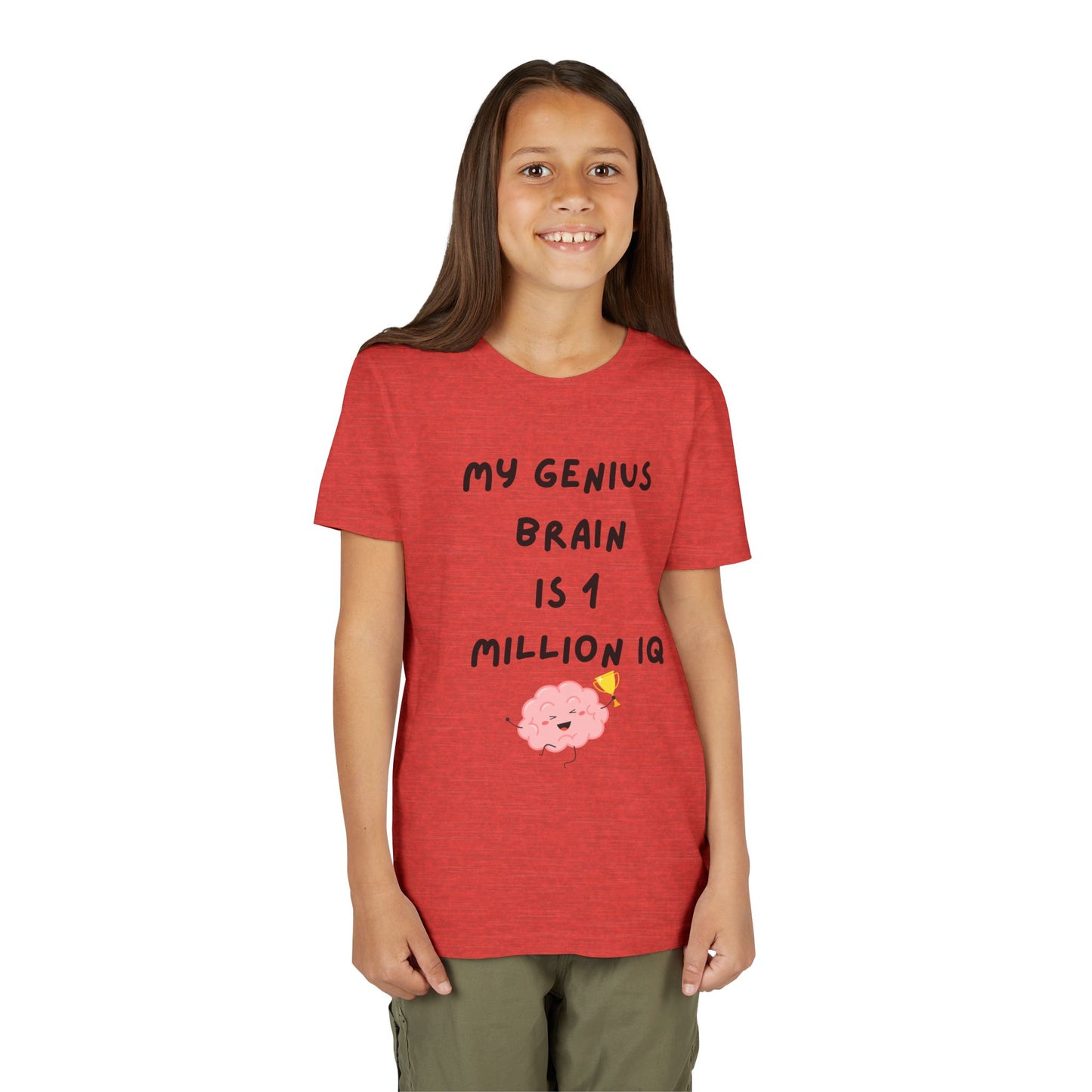 Genius Brain Youth Tee - Cute, Funny Shirt for Kids, Gift for Birthdays, School Events, Summer Fun, Smart Kids Apparel