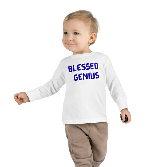 Toddler Long Sleeve Tee - Blessed Genius - Cute Kids Shirt, Toddler Gift, Baby Shower Gift, Birthday Shirt, Inspirational Kids Clothing