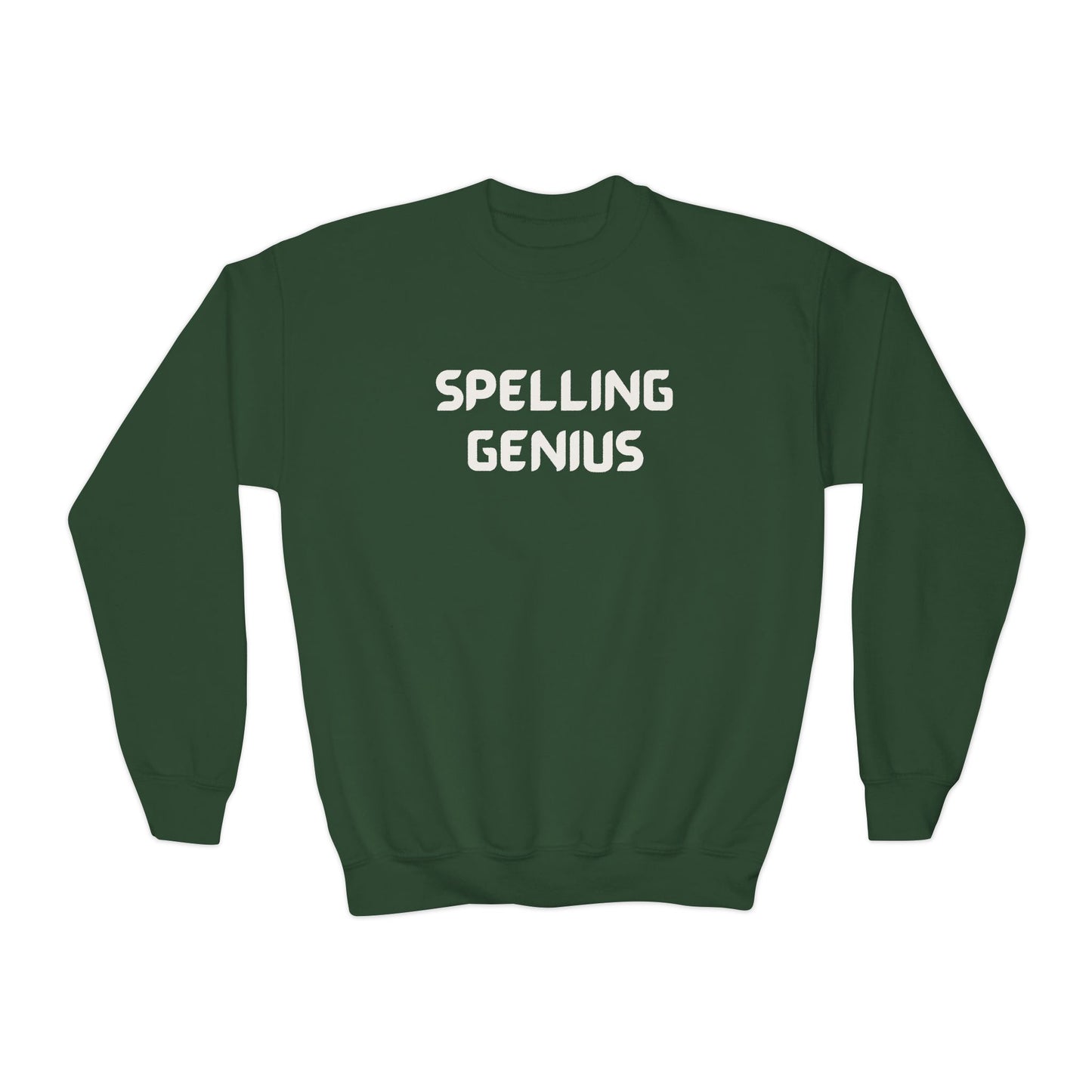 Spelling Genius Youth Crewneck Sweatshirt, Kids Gift, School Spirit, Fun Apparel, Unique Wardrobe Essentials