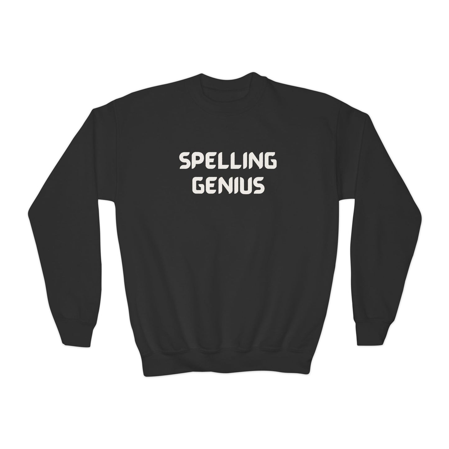 Spelling Genius Youth Crewneck Sweatshirt, Kids Gift, School Spirit, Fun Apparel, Unique Wardrobe Essentials