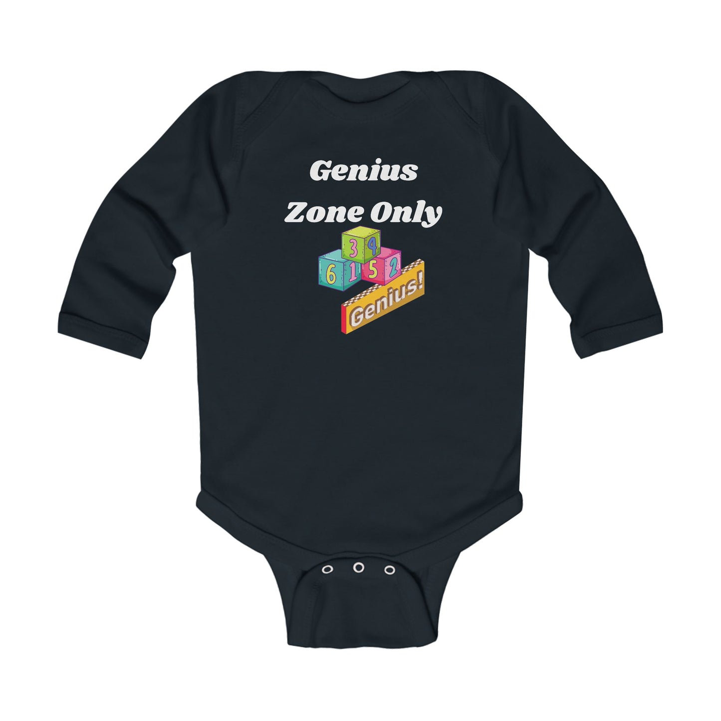 Genius Zone Only Infant Bodysuit, Baby Shower Gift, Funny Baby Outfit, Newborn Clothes, Toddler Fashion, Infant Long Sleeve Top