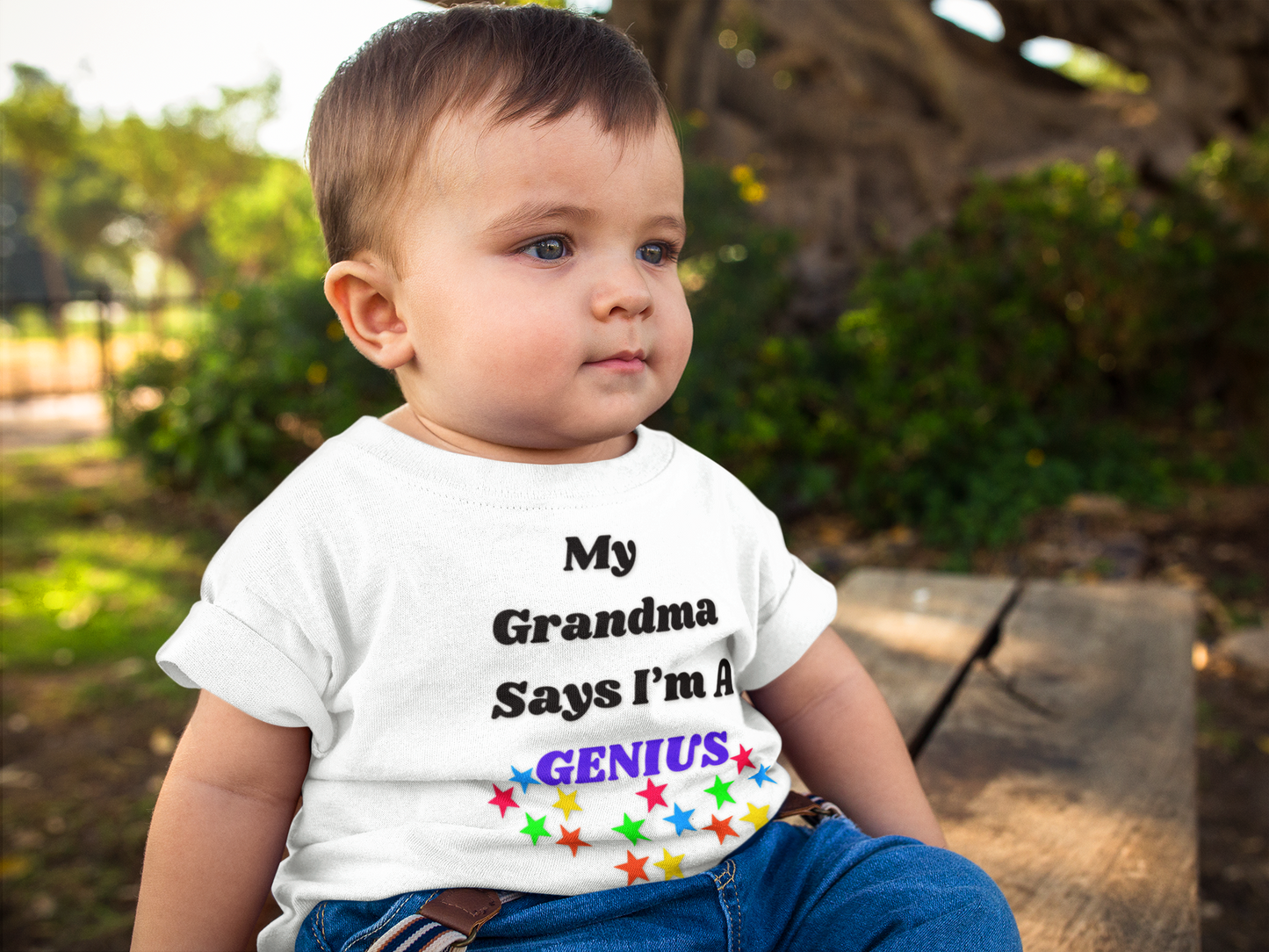 Toddler Short Sleeve Tee My Grandma say's I'm a Genius
