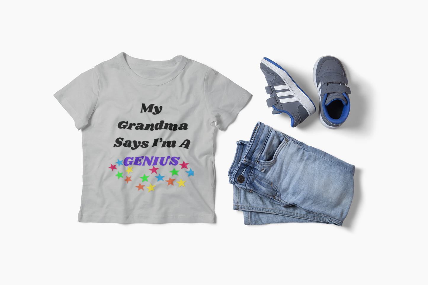 Toddler Short Sleeve Tee My Grandma say's I'm a Genius