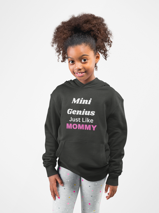 Mini Genius Kids Hoodie, Cute Toddler Sweatshirt, Gift for Mommy's Little One, Back to School, Birthday Present, Fun Family Apparel
