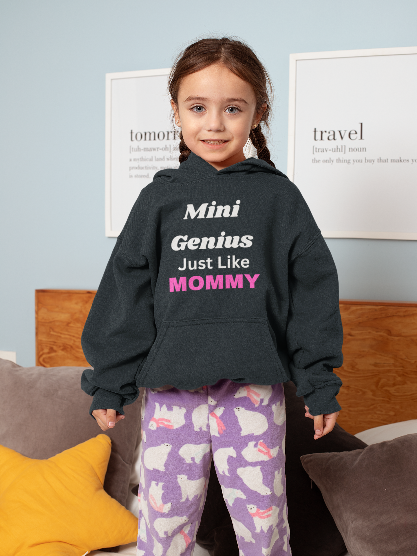 Mini Genius Toddler Hoodie - Just Like Mommy, Cute Kids Pullover,  Birthday Present, Cozy Fleece