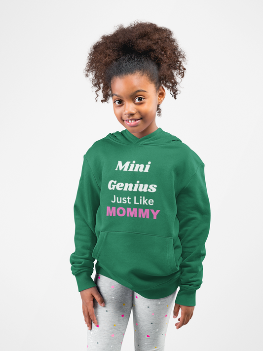 Mini Genius Toddler Hoodie - Just Like Mommy, Cute Kids Pullover,  Birthday Present, Cozy Fleece