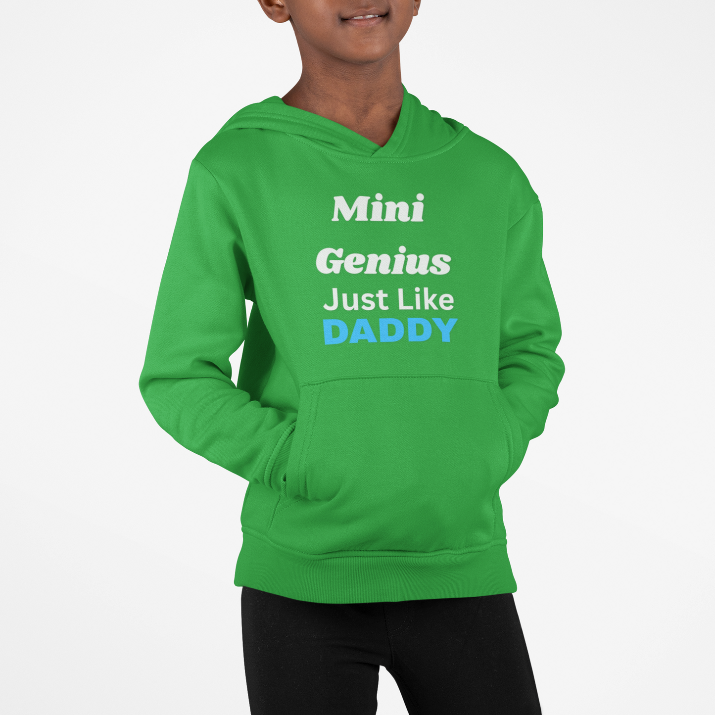 Mini Genius Hoodie - Just Like Daddy, Youth Sweatshirt, Funny Kids Clothes, Father's Day Gift, Family Matching Outfits