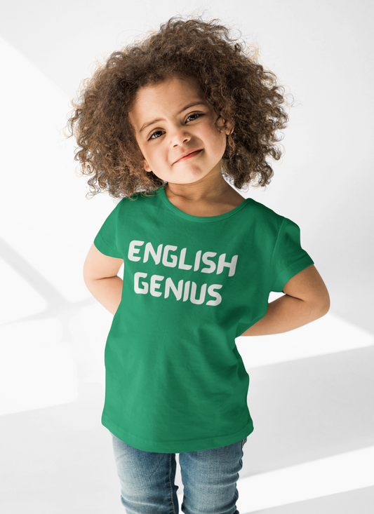 English Genius Youth Tee - Fun Educational T-Shirt, Gift for Kids, Back to School, Class Gift, Learning Merchandise