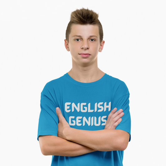 Kids English Genius Tee - Fun Learning Shirt, Children's Education Gift, Classroom Outfit, Back to School Apparel, Kids Statement T-Shirt
