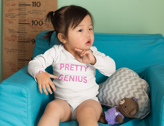 Pretty Genius Girl Infant Long Sleeve Bodysuit