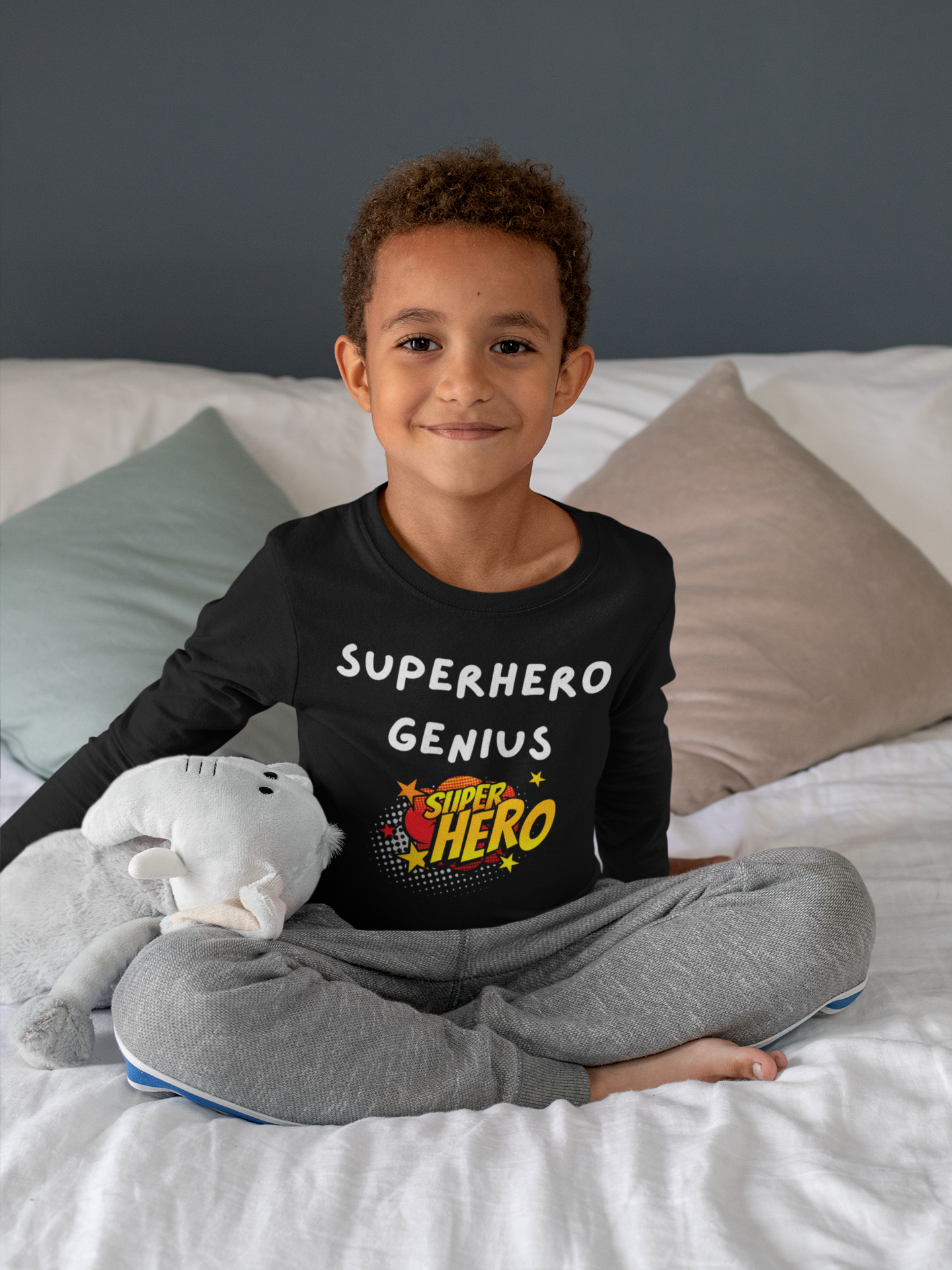 Superhero Genius Toddler Long Sleeve Tee - Perfect Gift for Birthdays, Playdates, or Family Gatherings, Fun Kids Apparel, Superhero Shirt