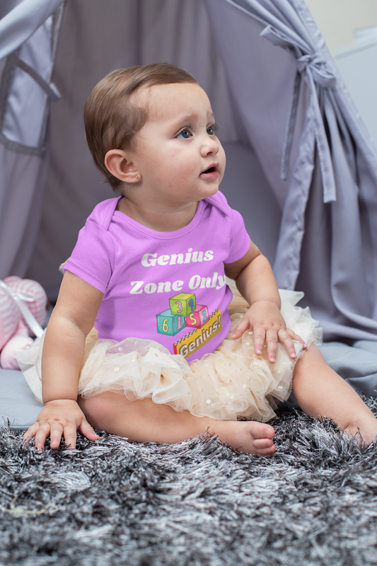 Genius Zone Only Baby Bodysuit, Cute Infant One-Piece, Baby Shower Gift, Toddler Outfit, Kids Clothing, Birthday Present