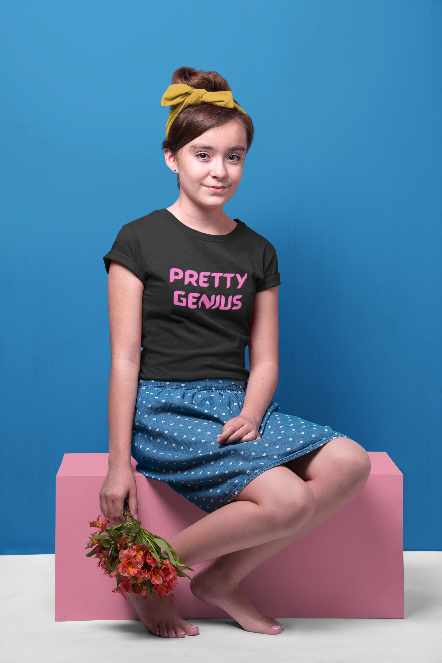 Pretty Genius Girls Tee - Cute T-Shirt, Gift for Kids, Birthday Outfit, Fun Everyday Wear, Graphic Tee, Gift for Girls