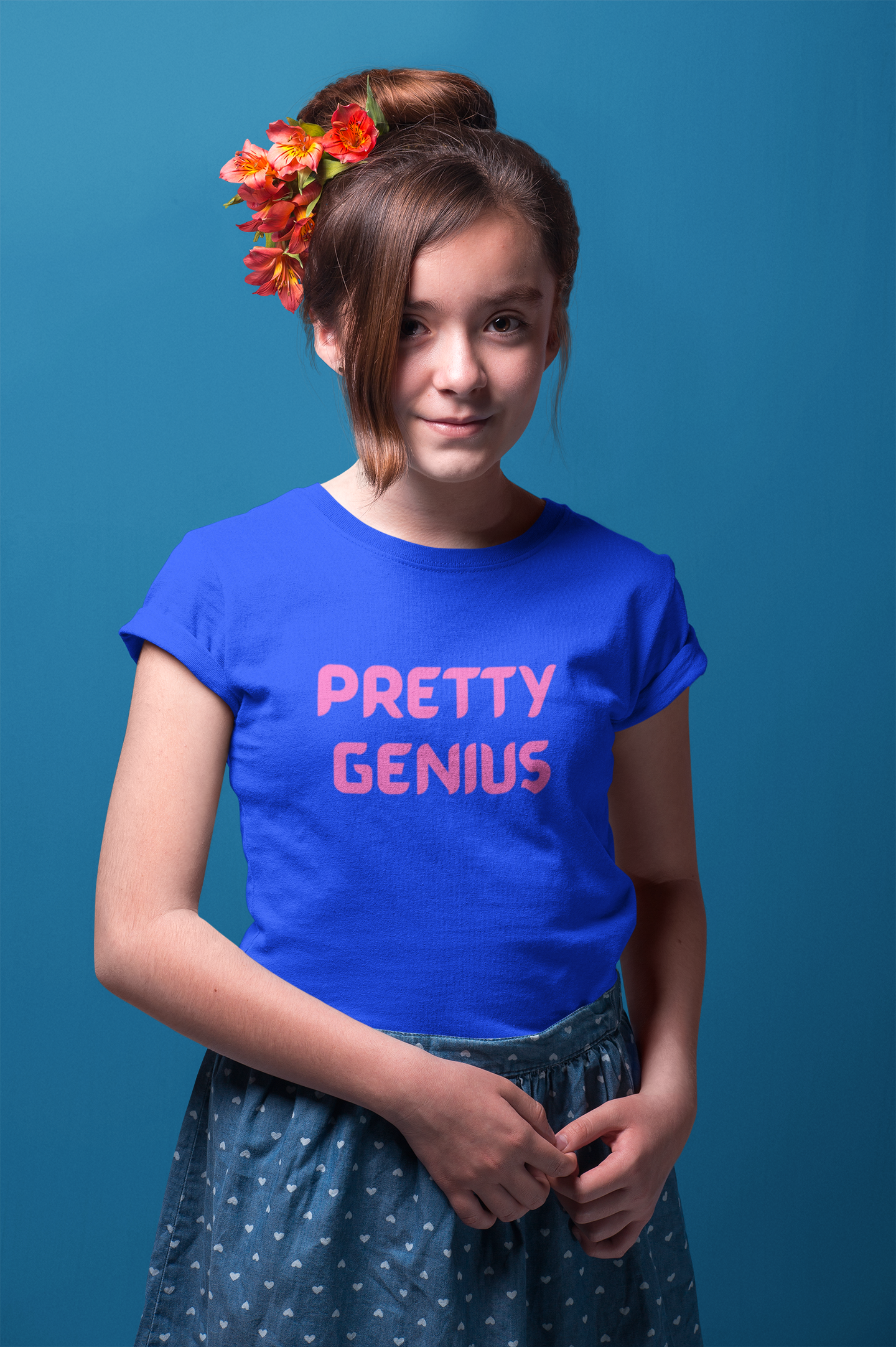 Pretty Genius Girls Tee - Cute T-Shirt, Gift for Kids, Birthday Outfit, Fun Everyday Wear, Graphic Tee, Gift for Girls