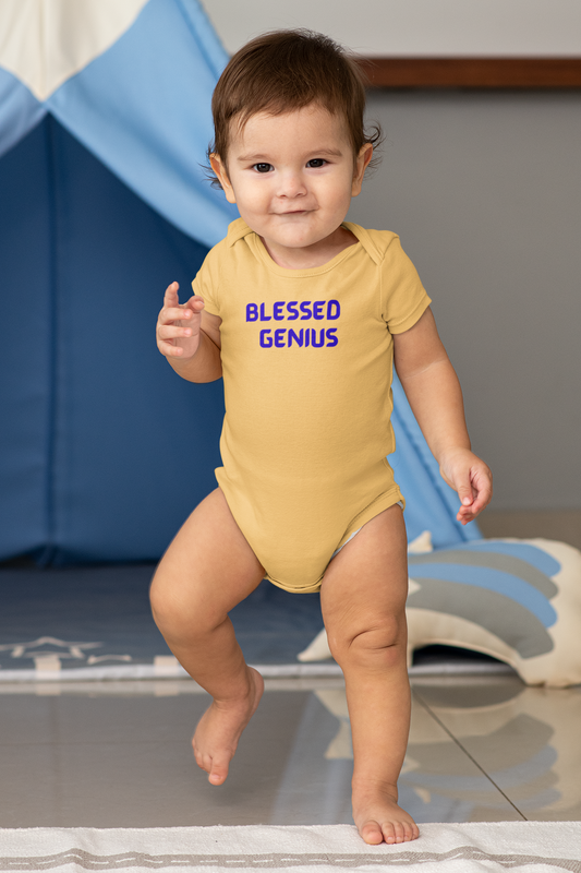 Blessed Genius Infant Bodysuit, Baby Shower Gift, Cute Newborn Outfit, Funny Baby Clothes, First Birthday, Personalized Baby Wear