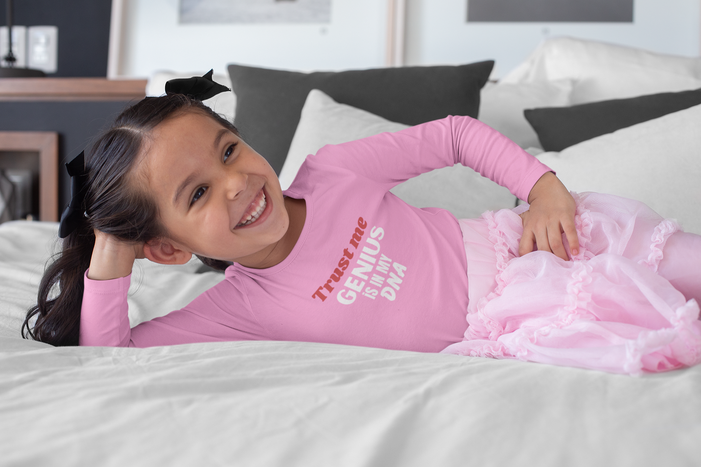 Toddler Long Sleeve Tee - Trust Me Genius is in My DNA, Cute Kids Fashion, Gift for Smart Kids, Baby Shower Gift, Fun Toddler Clothes