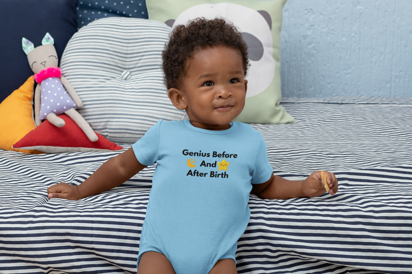 Genius before and after birth  Baby Onesie - Funny Infant Bodysuit, Baby Shower Gift, Newborn Sleepwear, Cute Baby Apparel, Unisex Baby Gift