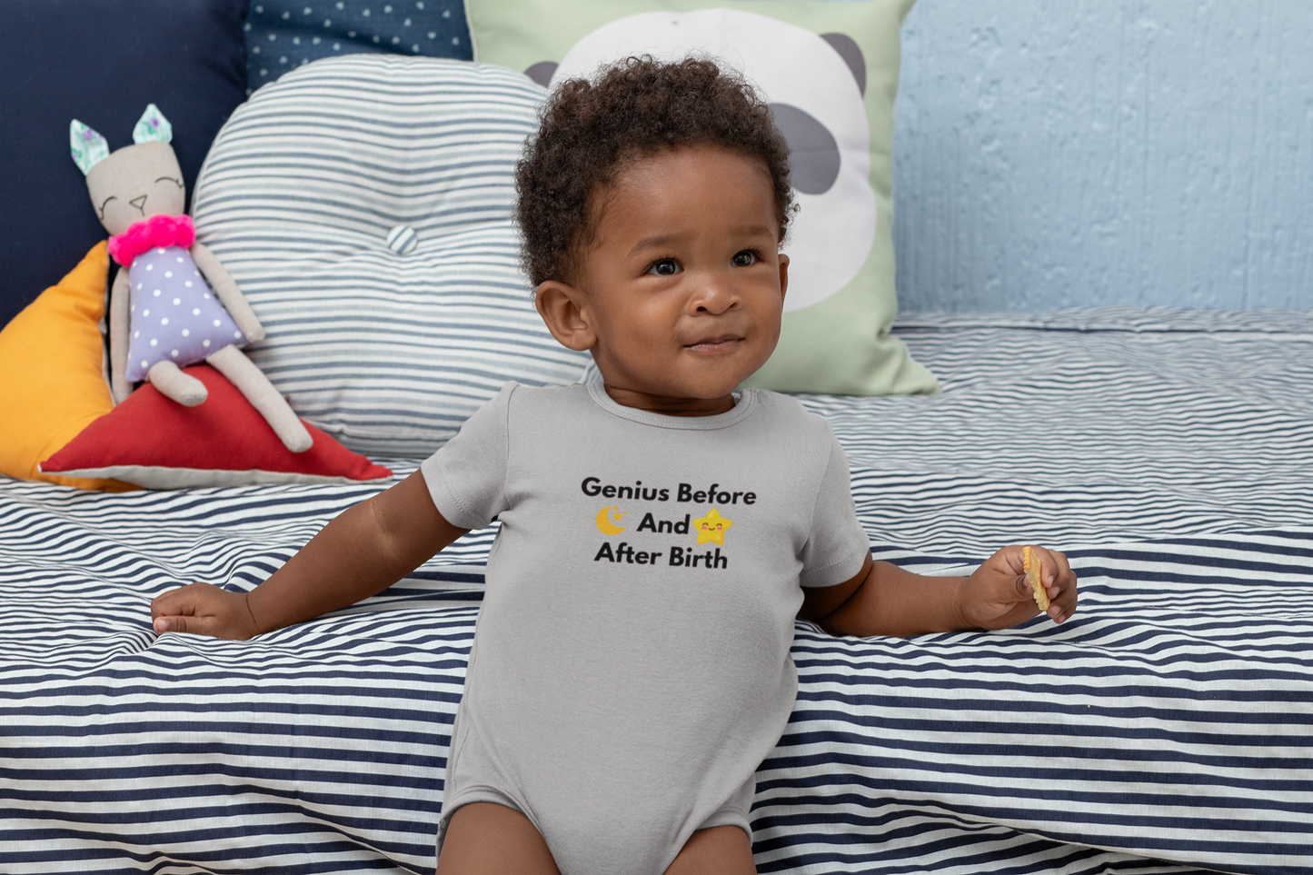 Genius before and after birth  Baby Onesie - Funny Infant Bodysuit, Baby Shower Gift, Newborn Sleepwear, Cute Baby Apparel, Unisex Baby Gift