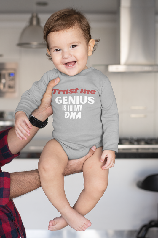 Genius In My DNA Infant Bodysuit, Funny Baby Outfit, Newborn Gift, Baby Shower Present, Cute Baby Clothes