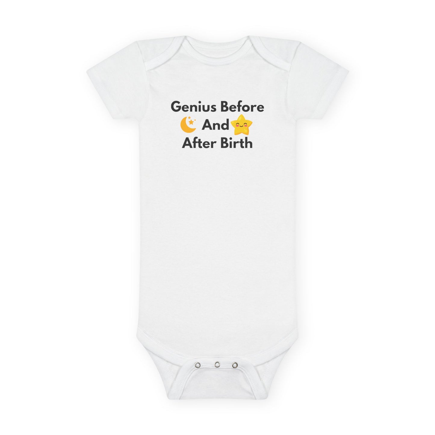 Genius before and after birth  Baby Onesie - Funny Infant Bodysuit, Baby Shower Gift, Newborn Sleepwear, Cute Baby Apparel, Unisex Baby Gift