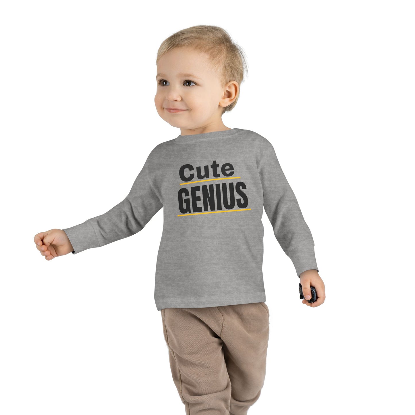 Cute Genius Toddler Long Sleeve Tee - Adorable Kids Shirt for Tiny Trendsetters, Birthday Gift, Baby Shower Present, Everyday Wear