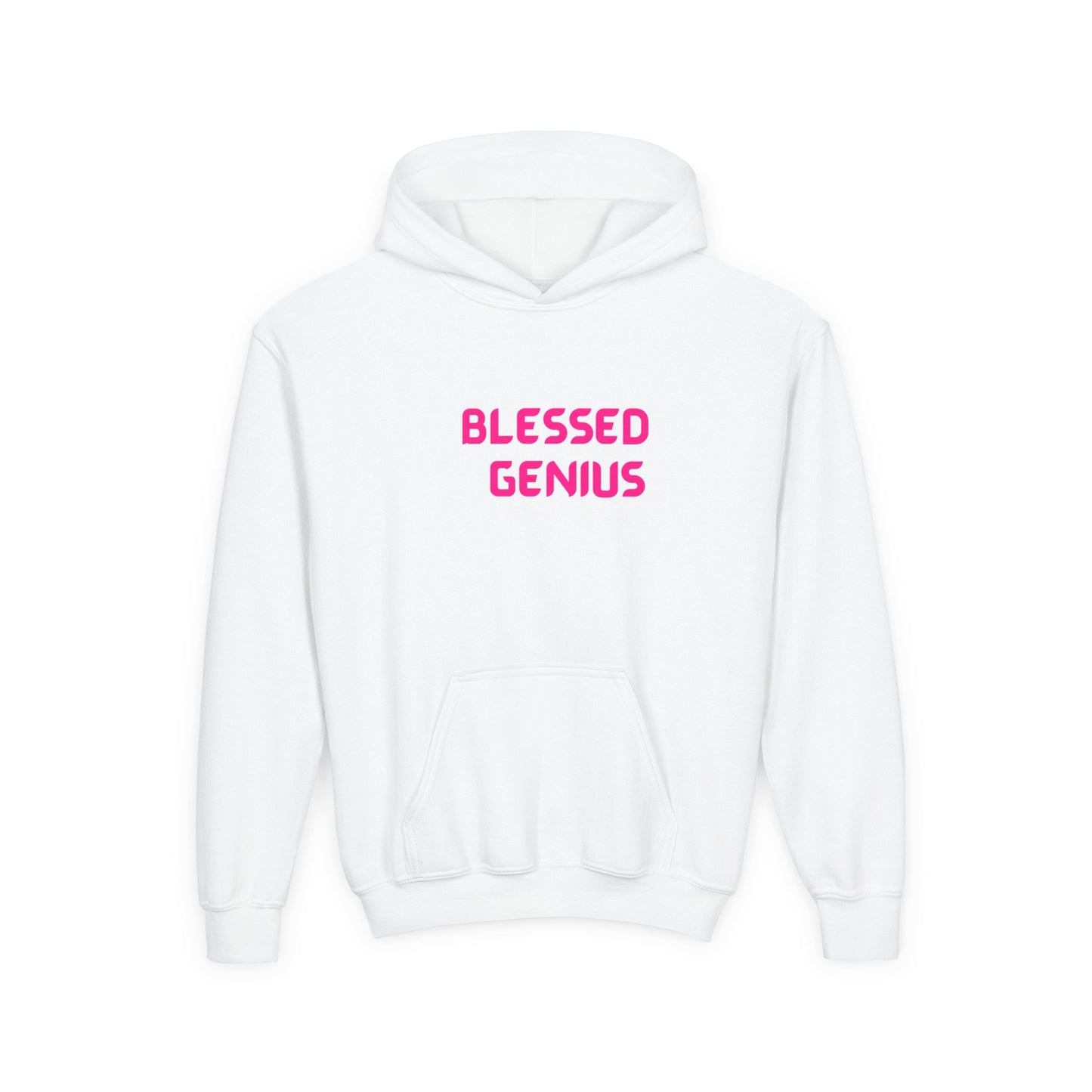 Blessed Genius Youth Hoodie, Inspirational Sweatshirt, Gift for Kids, Motivational Clothing, Cozy Pullover, Everyday Wear