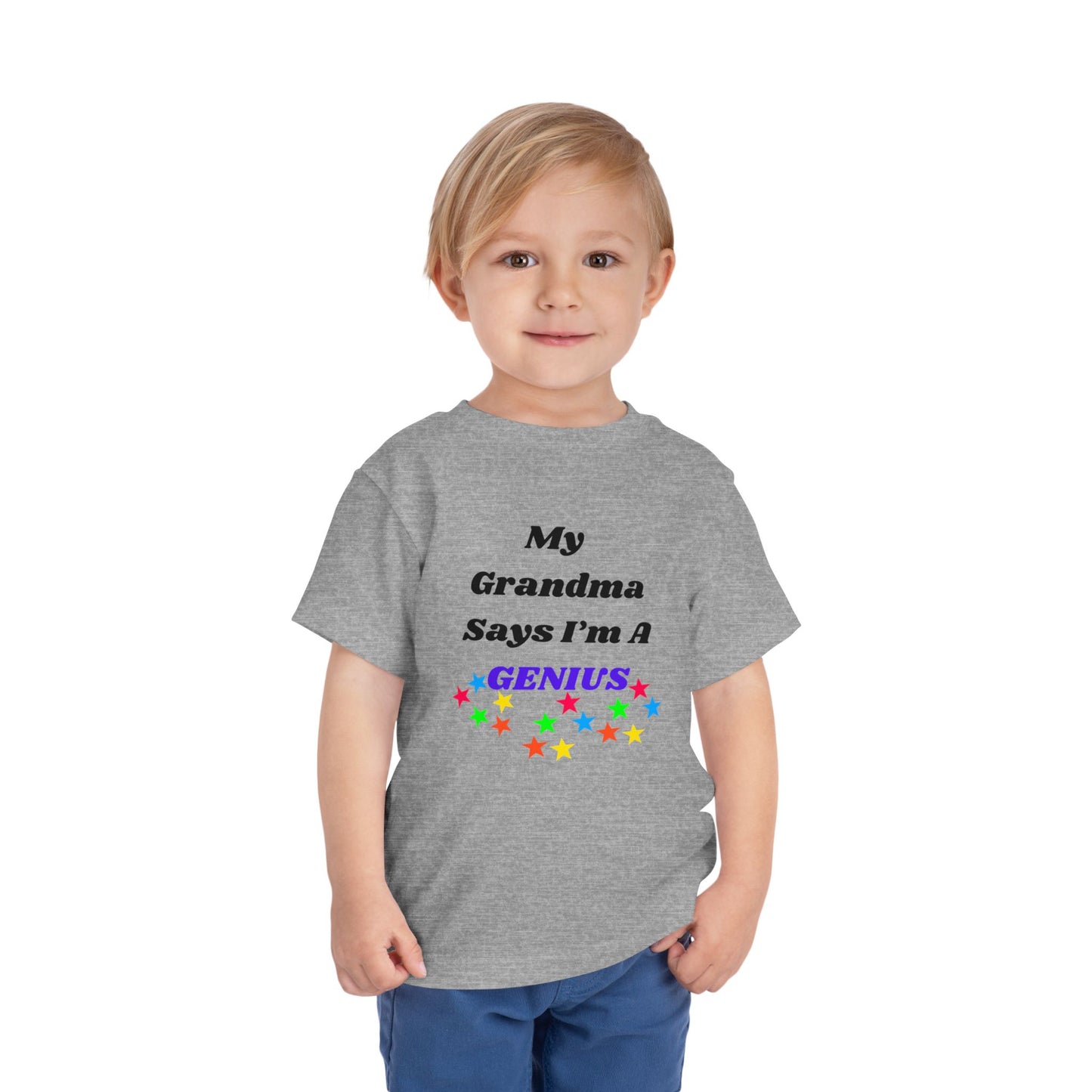 Toddler Short Sleeve Tee My Grandma say's I'm a Genius