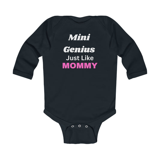 Mini Genius Infant Long Sleeve Bodysuit, Baby Shower Gift, Newborn Outfit, Mother's Day Gift, Cute Baby Clothes, Funny Baby Gift