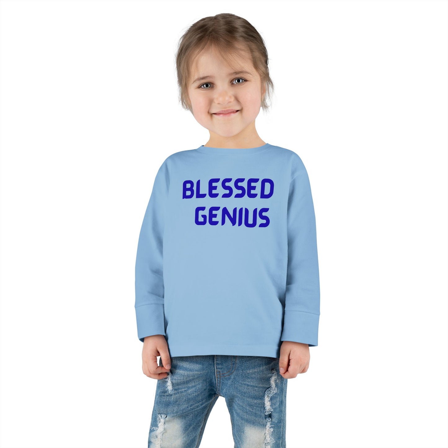 Toddler Long Sleeve Tee - Blessed Genius - Cute Kids Shirt, Toddler Gift, Baby Shower Gift, Birthday Shirt, Inspirational Kids Clothing