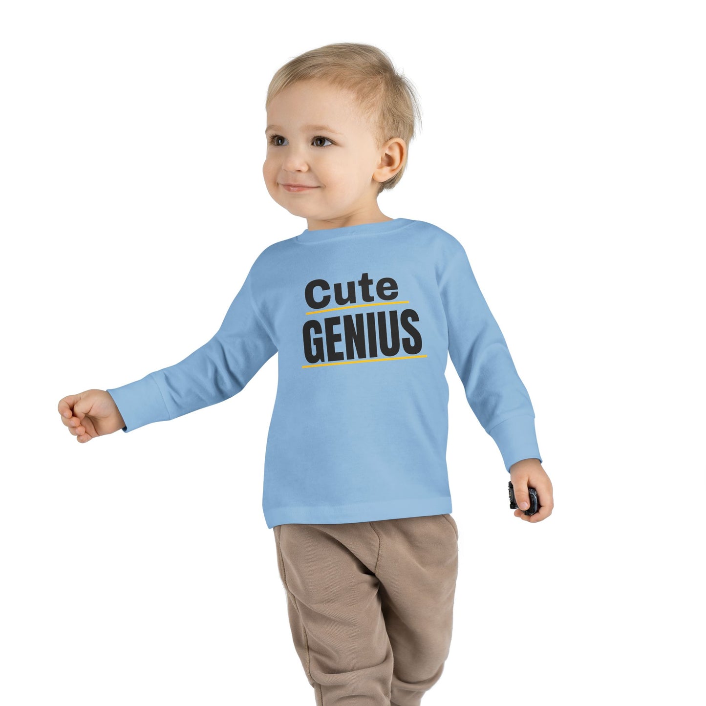 Cute Genius Toddler Long Sleeve Tee - Adorable Kids Shirt for Tiny Trendsetters, Birthday Gift, Baby Shower Present, Everyday Wear