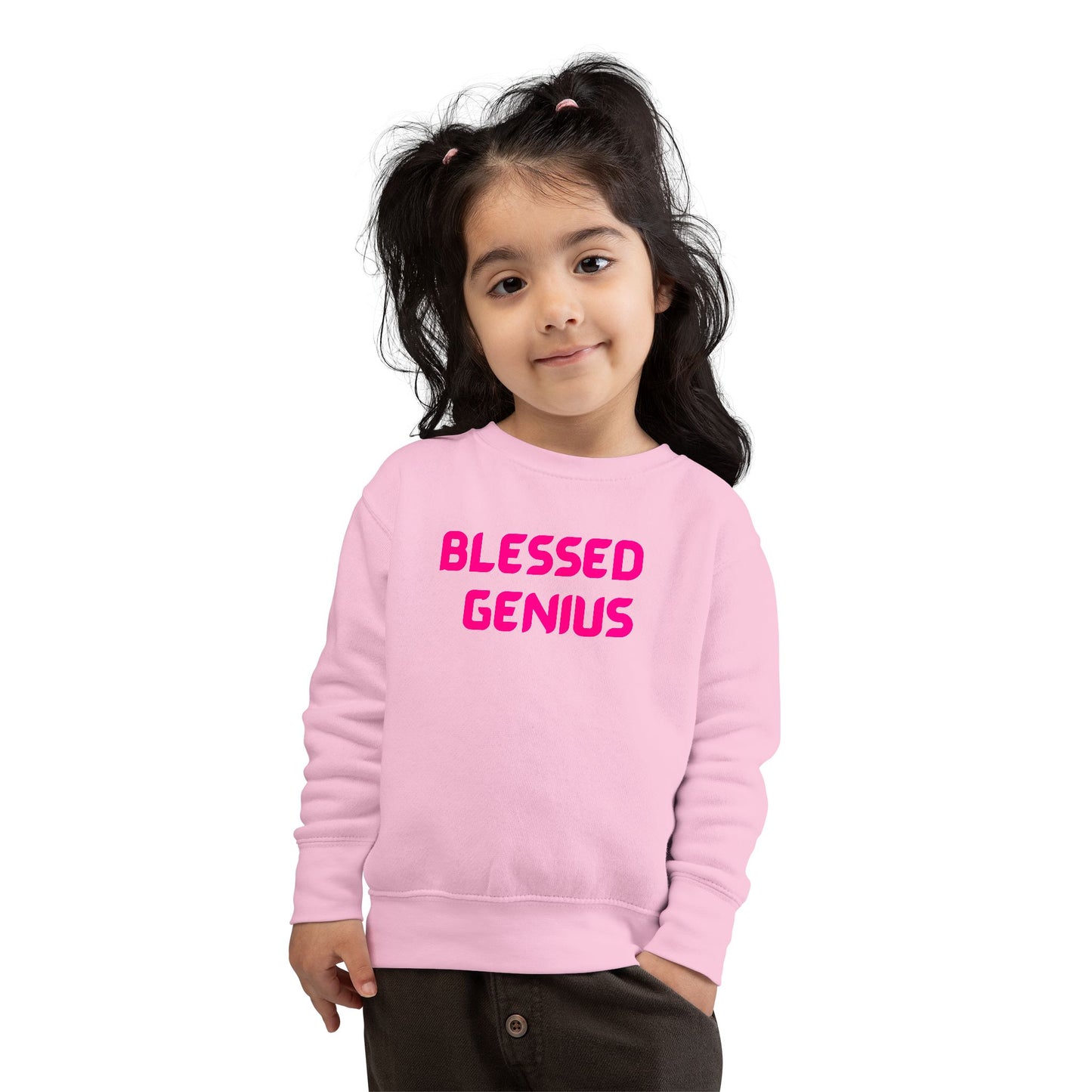 Toddler Sweatshirt - Blessed Genius, Kids Gift, Cute Toddler Apparel, Fun Children Clothes, Baby Shower Present