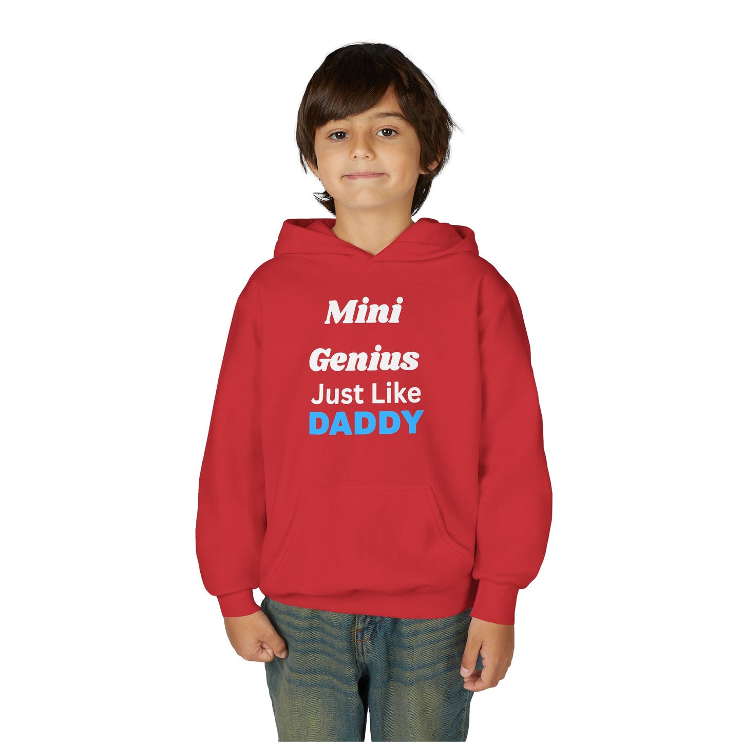 Mini Genius Hoodie - Just Like Daddy, Youth Sweatshirt, Funny Kids Clothes, Father's Day Gift, Family Matching Outfits