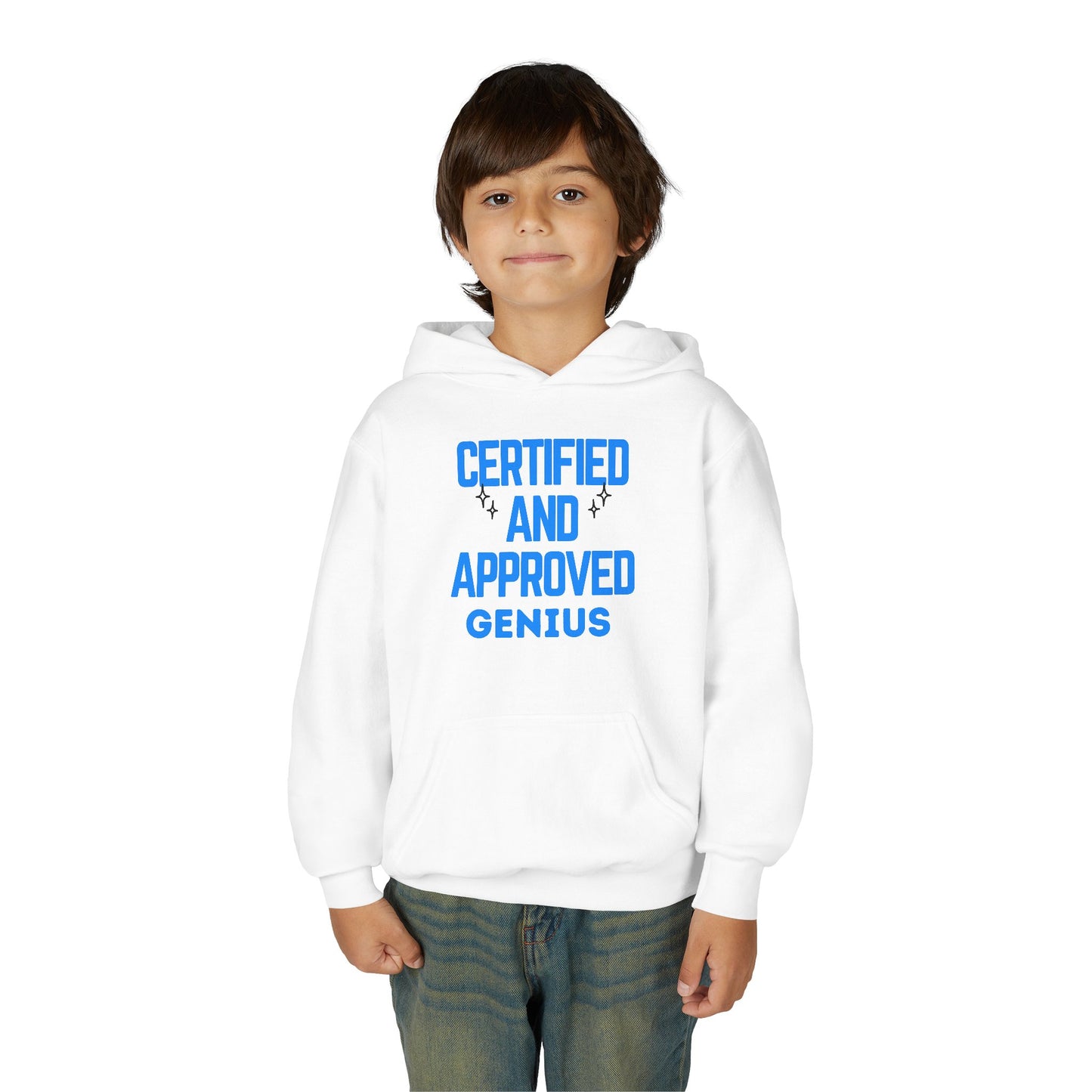 Certified Genius Youth Hoodie, Gift for Kids, Fun Sweatshirt, Approved Hoodie, Back to School, Birthday Gift
